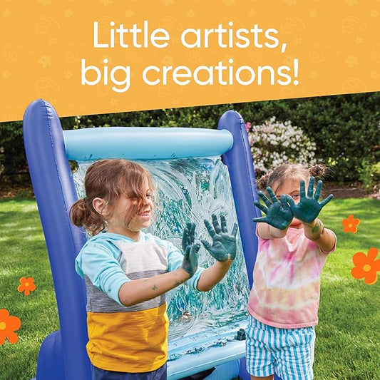 Hearthsong Double-Sided Inflatable Kids Art Easel, Outdoor & Indoor Paint Station, Creative Coloring, Drawing and Painting Art Easel for Kids and Toddlers, Ideal for Arts & Crafts Fun
