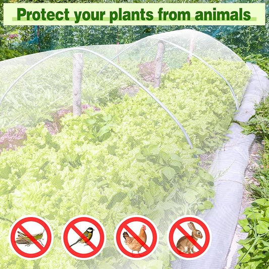 Stronger Garden Mesh Netting - 10 x 33 ft PPT Nano Bird Net Barrier, Mosquito Netting Screen for Outdoor Plants Vegetables Patios Balconies Terraces, Shading Rate 20% (White)