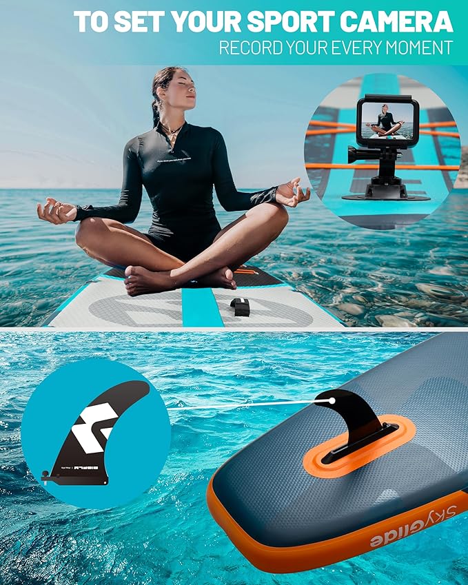 11'6×35" Super Wide Inflatable Stand Up Paddle Board, Ultra Stable Wide SUP for 2+1 People/Family/Big Size, 100L Backpack, All-Round Sup Board, US Big Fin