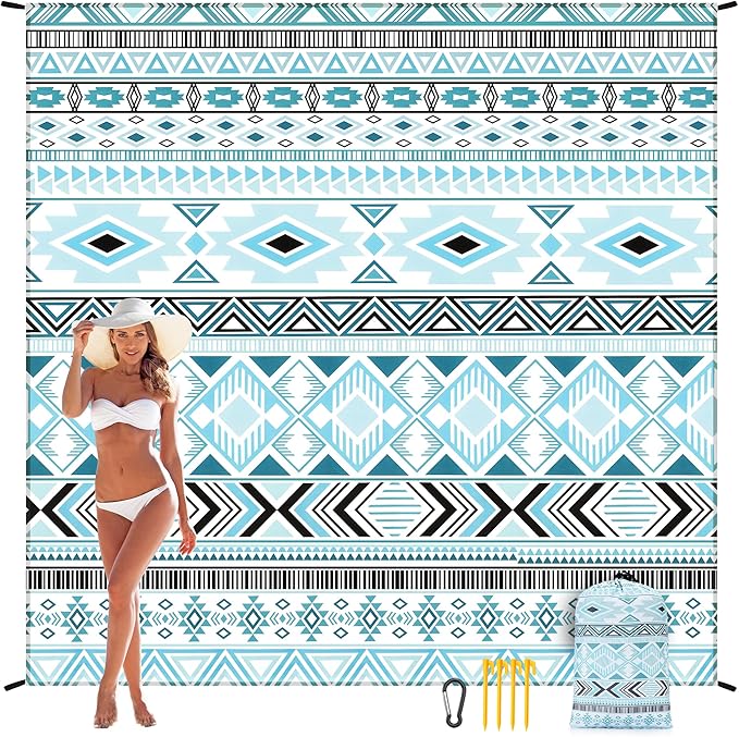 AISPARKY Beach Blanket Waterproof Sandproof Quick Drying Beach Mat Extra Large Outdoor Picnic Blanket for Travel Camping Hiking
