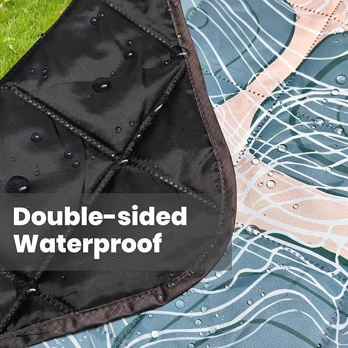 Waterproof Outdoor Blanket, 78.7x55inch, Printed Large Picnic Blankets, Foldable Picnic Mat, Camping Blanket for Picnic, Grass, Park, Lawn, Beach - Abstract Line