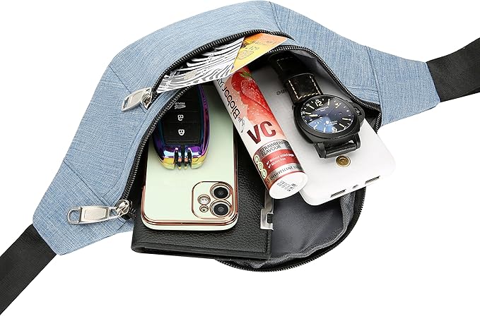 Fanny Pack for Men & Women, Fashion Waterproof Waist Packs with Adjustable Belt, Casual Bag Bum Bags for Travel Sports Running.