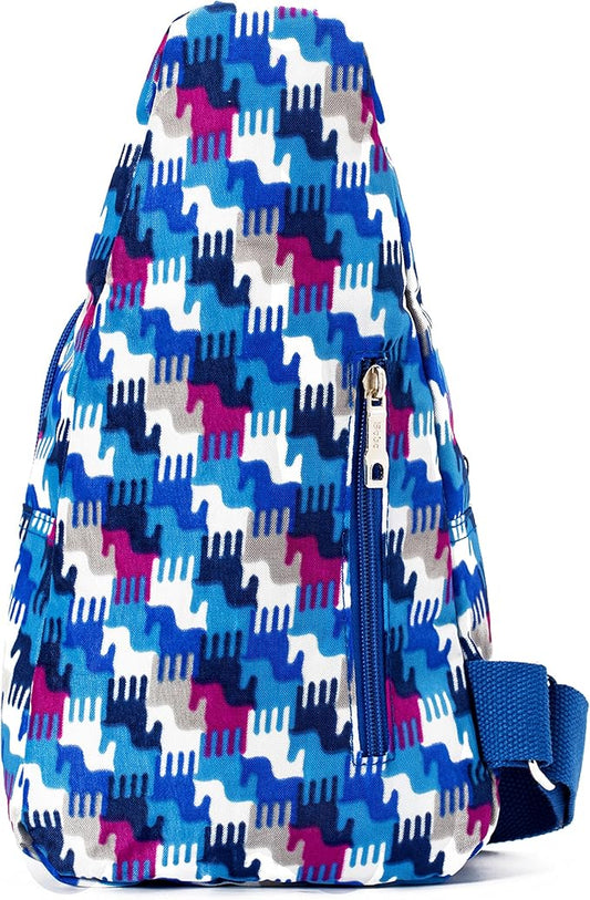 Chrysansmile Sling Bag for Women Men Nylon Crossbody Bags Fanny Packs Flower Print Small Backpack for Travel Hiking