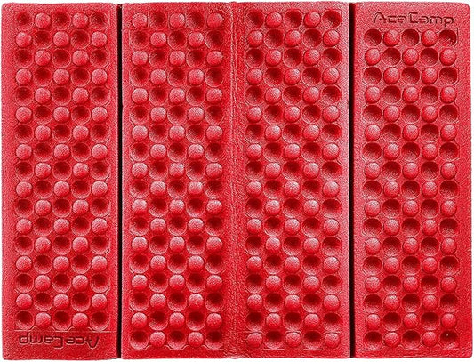 AceCamp 3940 Portable Lightweight Mini Waterproof Folding Mat, Foam Sitting Pad for Outdoor Activities, Foldable Kneeling and Seat Cushion for Comfort, Red