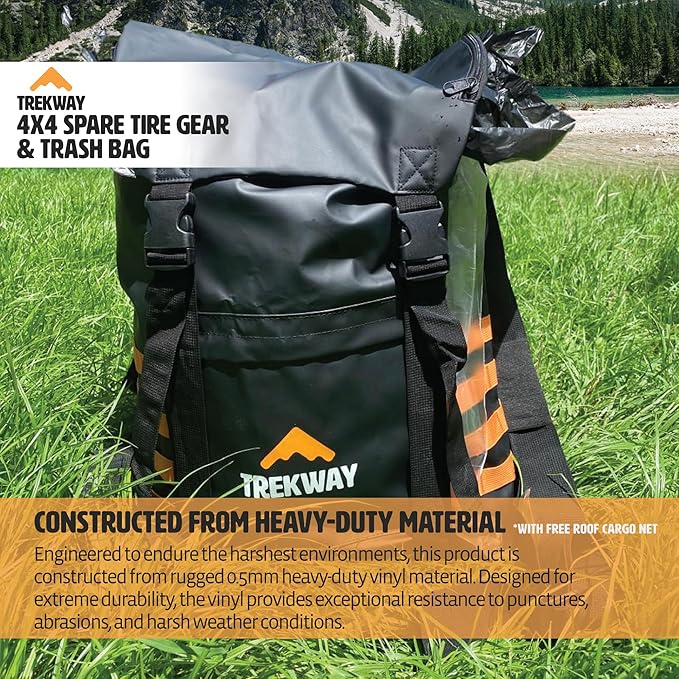 Offroading Gear Waterproof Spare Tire Trash Bag w/FREE Roof Cargo Bag | Large-Capacity | - SUV| RV| 4x4 | Overland | Off-road Accessory