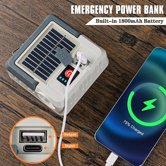 Portable Solar Power Lanterns for Power Outages, 5 Light Modes LED Camping Lights Lantern Flashlight, IPX4 Waterproof Tent Light for Hurricane Hiking Emergency Light