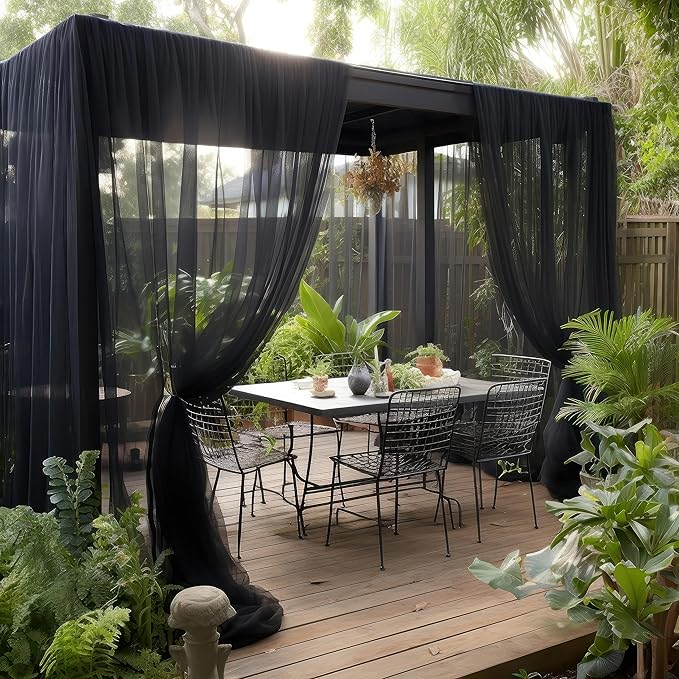 Black DIY Mosquito Net Fabric | 10x10 FT Netting 2 Pack | Insect Cover for Garden, Patio, Outdoor & Windows | Multiple Sizes in Black, White & Green | Raised Bed Screen Mesh Barrier