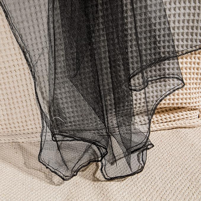 Black Mosquito Net for Single to King-Sized Beds – 2 Openings or Fully-Enclosed Bed Canopy – Conical Design for Decoration or Travel – Free Bag & Hanging Kit for Easy Setup