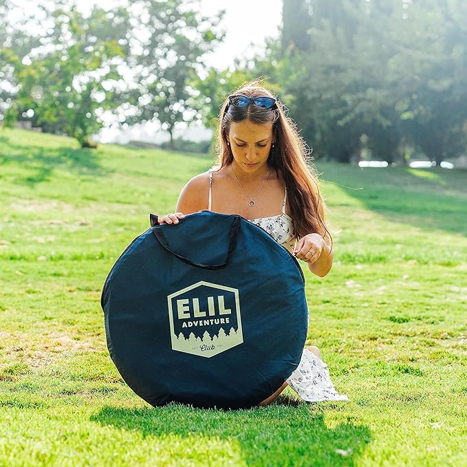 Camping Shower Tent With LED Sensor Light 6.23 ft - Large Easy Pop Up Privacy Tent for Beach Changing - Outdoor Portable Enclosure for Camping