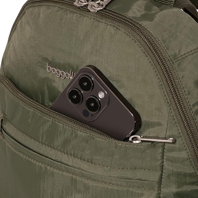 Baggallini Securtex® Anti-theft Vacation Travel Backpack 10x13 Slash-Resistant Nylon Daypack w/RFID