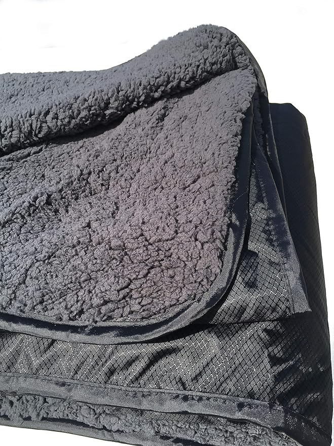 "Elemental Stadium Sherpa Blanket, Waterproof, Windproof, Picnic, Wheelchair, Camping, Concerts, Bag with Shoulder Strap and Carrying Handle, 56" x 80"