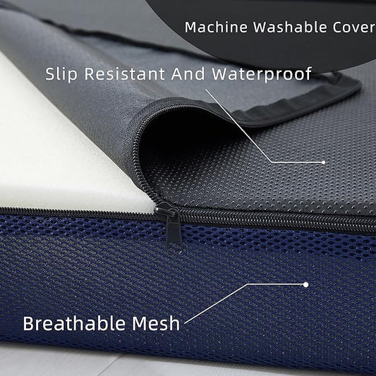 Sleeping Mats for Adults,Memory Foam Camping Folding Pad,Floor Trifold Mattress,Machine Washable Cover,Guest Bed