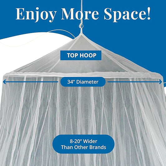 Mosquito Netting for Bed, Extra Large Mosquito Net Covers Single to California King Size Beds, Bug Net for Camping, Crib Canopy, Premium Quality for Indoor Outdoor Use and Travel