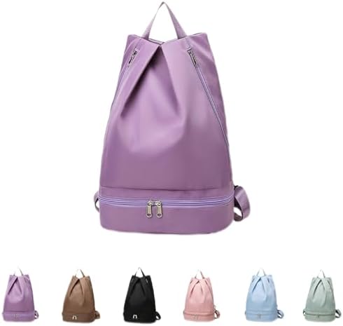 Swimming Bag Dry Wet Separation Female Sports Fitness Bag Waterproof Travel Storage Bag Yoga Bag Travel Backpack (purple)