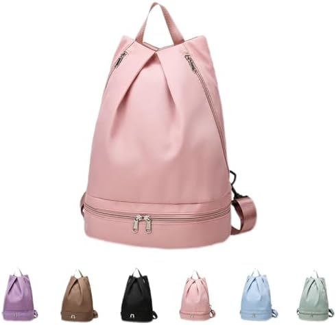 Swimming Bag Dry Wet Separation Female Sports Fitness Bag Waterproof Travel Storage Bag Yoga Bag Travel Backpack (pink)