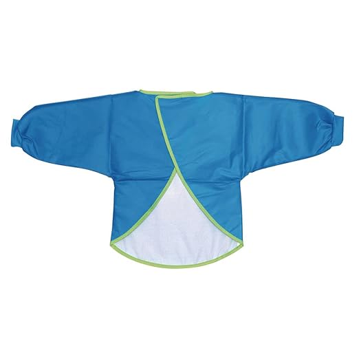 Colorations Long Sleeve Polyester, Set of 4, Machine Washable, 30" Wide and 16" Long, Soft and , Kids Smock, Crafting Smock, Smock for Children, Painting Smock