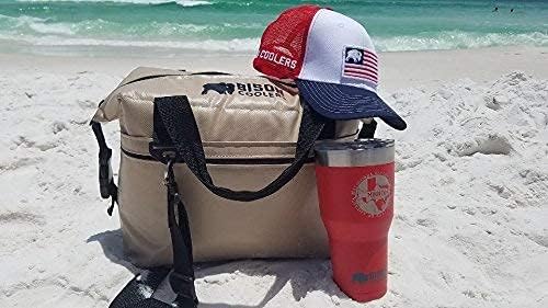 Bison Coolers Softpak Series, Made in USA, Soft Cooler Bag Insulated Leak Proof for Beach, Travel, Camping, Picnic, Car, Trips, 24+ Hour Ice Retention