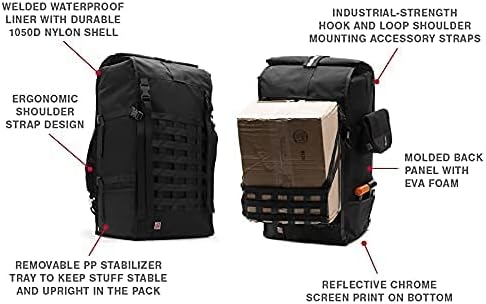 Chrome Industries Pro Barrage Waterproof Roll-Top Satchel Backpack Black Black