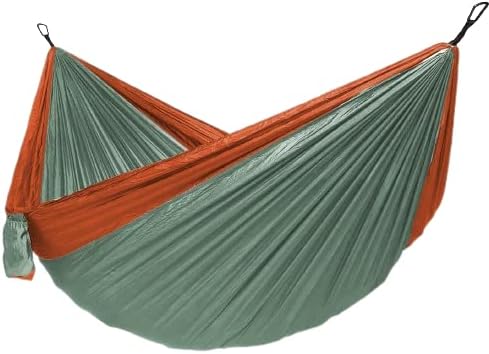 Hurley Duo Camping Hammock - 2 Person Portable Hammock for Camping, Heavy Duty Hammock, Parachute Nylon Fabric - Camping Accessories for Outdoor Activity - Holds Up to 400lbs, Iceberg Green, 118 x 79