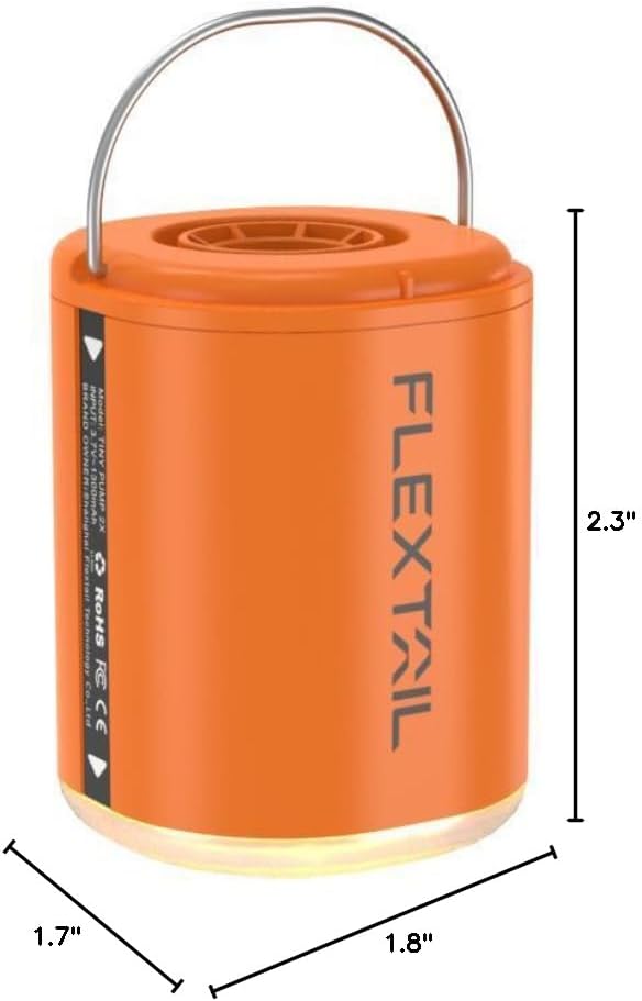 FLEXTAILGEAR Air Pump for Inflatables with Camping Lantern, Tiny Pump 2X, 4kPa Portable Air Pump Rechargeable Air Mattress Pump with Magnetic Design, for Sleeping Pads Pool Floats Swimming Rings