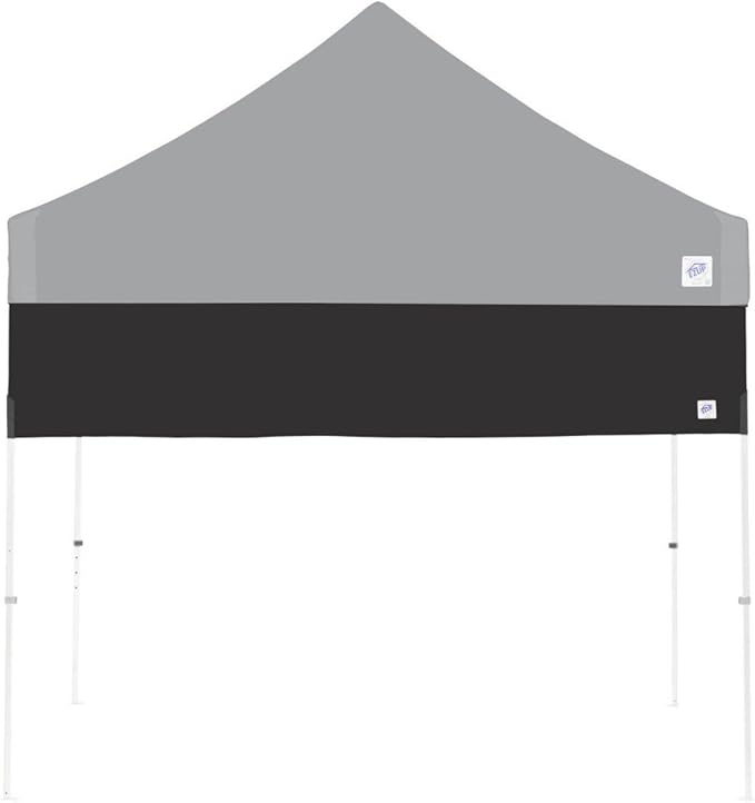 E-Z UP Recreational Half Wall, Fits Straight Leg 10' x 10' Canopy, Truss Clips and Storage Bag, Black