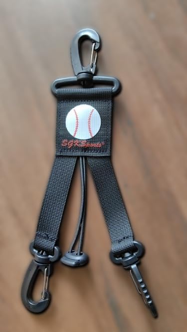 Baseball Softball Gear Hanger - 3 in 1 Dugout Organizer and Bat Holder with 2 Clips - Versatile Hiking and Camping Accessories