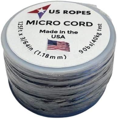 Tactical Nylon Micro Cord 1.18mm X 125ft Lightweight Braided Cord (3/64" Diameter) on Spool Camping Boating Home Fishing Garden Jewelry 90lb Test Breaking Load (Dayglow)