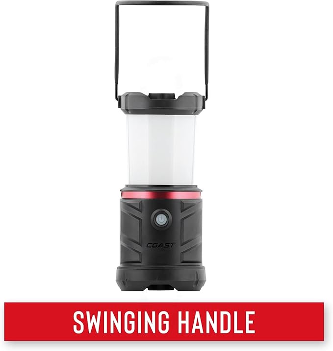 COAST EAL22 1250 Lumen Dual Color LED Emergency Light, Storm Proof, Power Bank, Durable for Outdoor & Survival - Compatible with 3 x D Batteries or ZX1010 Rechargeable Battery, Black