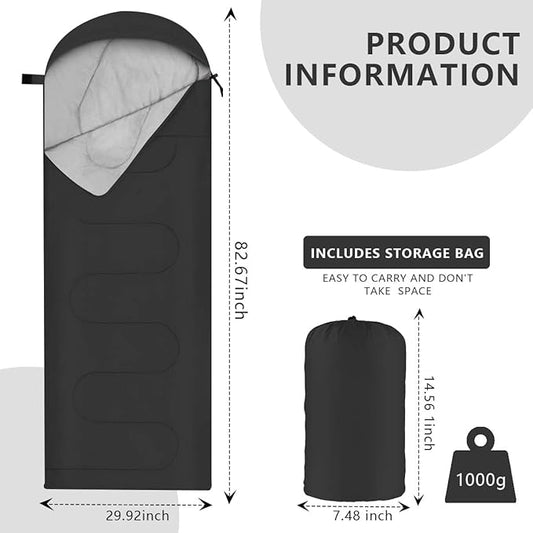 OBTANIM Camping Sleeping Bags Portable Waterproof Sleeping Bag for Adults Kids 4 Seasons Winter, Fall, Spring, Summer Backpacking Hiking Camping Mountaineering Indoor Outdoor Use