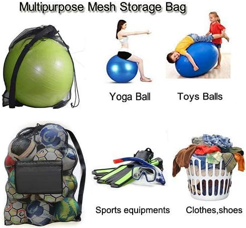 Greenery-GRE Extra Large Mesh Equipment Bag Adjustable Strap Drawstring Heavy Duty Hold 15 Soccer Balls Netball Basketball Football Bags Sports Duffel