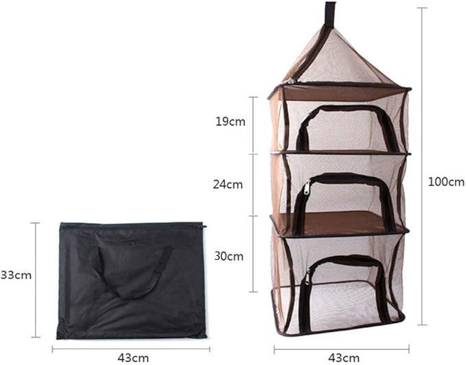 Desy & Feeci Camping Dry Net-4 Layer Outdoor Hanging Foldable Drying Rack, Camping Organizer Mesh Dryer Storage for Home Picnic BBQ Tableware/Dishes/Food/Vegetables/Fruit/Clothing