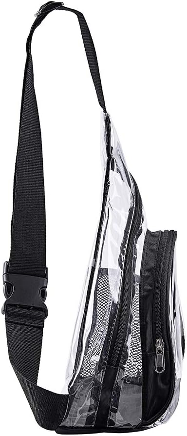 Clear PVC Sling Bag - Stadium Approved Clear Shoulder Crossbody Backpack
