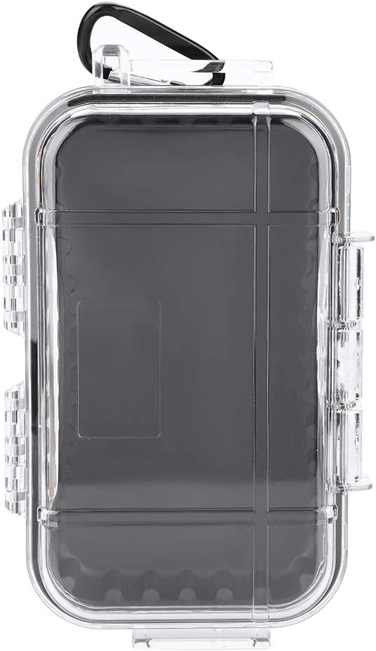 Small Waterproof Storage Case Shockproof Airtight Survival Box Storage Container Case Portable Airtight Carry Box Black Dry Storage Box