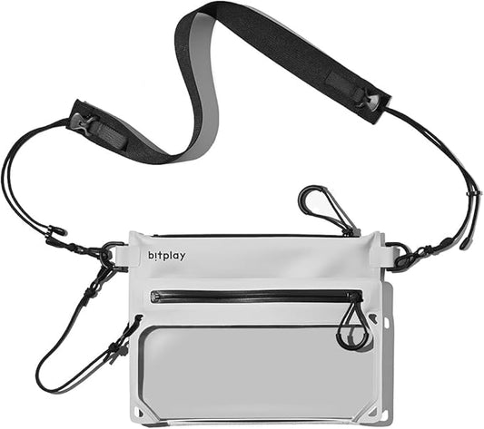 bitplay AquaSeal Sacoche White - Dry Bag/Phone Pouch with Adjustable Strap for Phone and Valuables