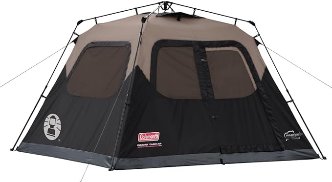 Coleman Instant Tent with 1-Minute Setup, 4/6/8/10 Person Tent with Pre-Attached Poles, Air Vent, & Carry Bag