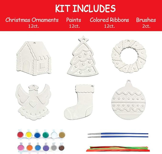 Christmas Crafts for Kids - DIY Christmas Tree Decorations Resin Ornaments Kits (Includes Paints Brushes) - Stocking Stuffers DIY Xmas Ornaments for KidsToddlers Girls Boys Ages 3-5 4-8 8-12
