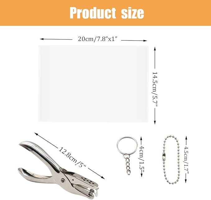 BAISDY 151Pcs Heat Shrink Art Kit with Hold Punch - 20Pcs Blank Shrink Plastic Sheets 130Pcs Keychain Earrings DIY Accessories for Kids Craft