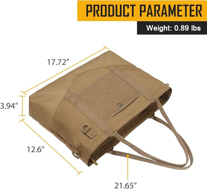 IDOGEAR Tactical Handheld Tote Pouch Multiuse Zipper Storage Bag Portable EDC Organizer For Camping Traveling Gym Commute