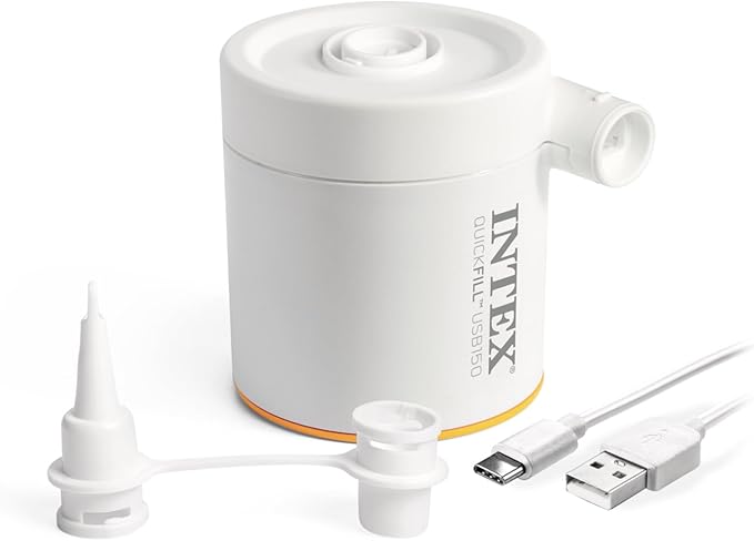 Intex 64097EP TruAire Luxury Camping Mat: Inflatable Sleeping Pad – Durable Outdoor Use – Puncture-Resistant – Includes QuickFill Air Pump – 300lb Weight Capacity