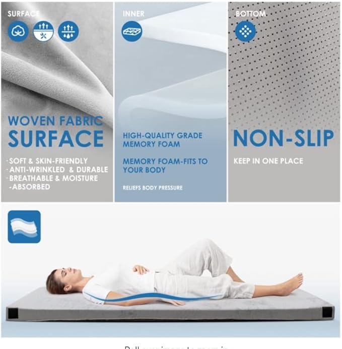 KingChii Cover for Memory Foam Camping Mattress Pad Velvet Cover Outdoor Mat Sleeping Pad