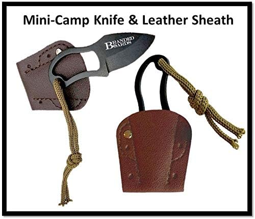 Portable Bushcraft Stainless BBQ Cooking Grill Grate, Bamboo Cutting Board, Burlap Bag, Mini Knife, Fire Starter Kits. Camping, Campfires, Backpacking, Hunting & Fishing Gear