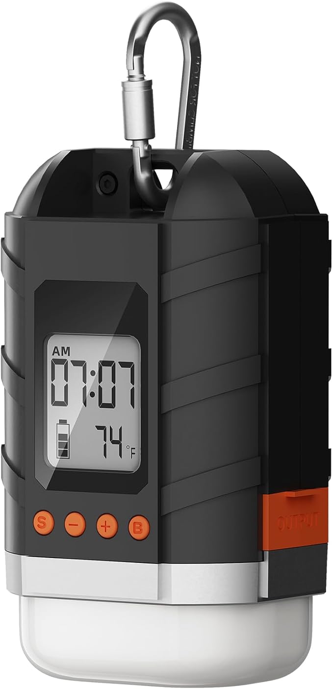 LOBKIN Camping Rechargeable Lantern, Multifunctional Camping Light 5 Modes, Portable Tent Lamp USB 15600 mAh for Camping, Hiking, Fishing