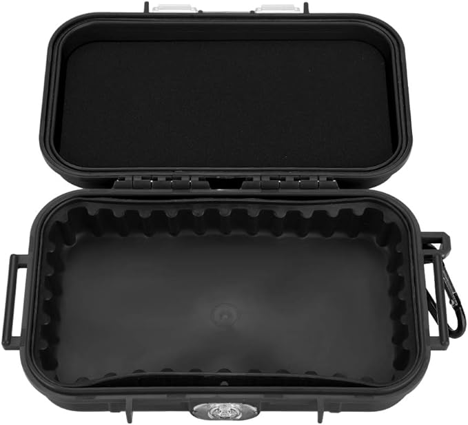 Small Waterproof Storage Case Shockproof Airtight Survival Box Storage Container Case Portable Airtight Carry Box Black Dry Storage Box