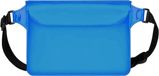 Waterproof Bag with Adjustable Waistband and Touch Sensitive Screen, Keeping Your Phone and Valuables Dry, Perfect for Drifting, Swimming, Kayaking, Rowing, Fishing(Blue)