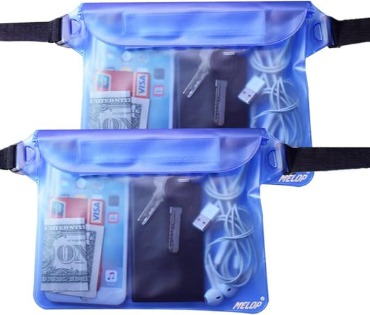 Waterproof Pouch Bag with Adjustable Shackle Strap Protect Phone and Items Dry and Clean from Water Submersion When Rainning Boating Swimming Kayaking Fishing Water Parks