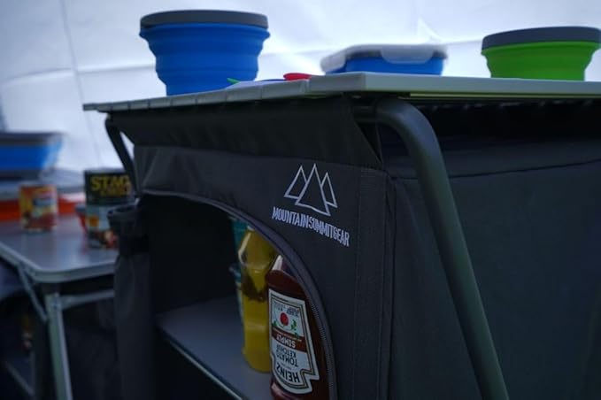Foldable Roll Top Camping Pantry and Table, Made by Caddis Sports