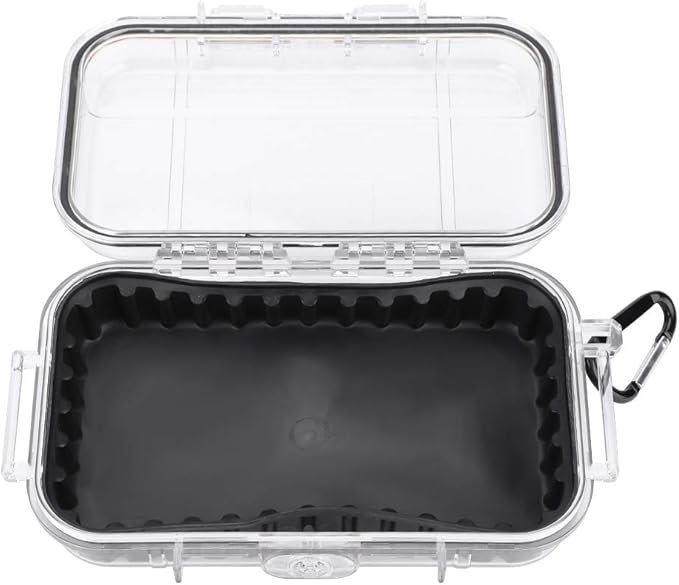 Small Waterproof Storage Case Shockproof Airtight Survival Box Storage Container Case Portable Airtight Carry Box Black Dry Storage Box
