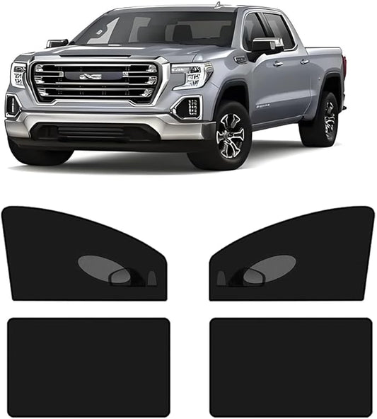 [2015] Truck Window Screens for GMC Sierra1500 2019-2025 for Camping SUV 4 Pcs Car Mosquito Net Shades for Pickup Side Window Protection from UV, Bugs Breathable Adjustable Mesh Shade for Baby,Kids