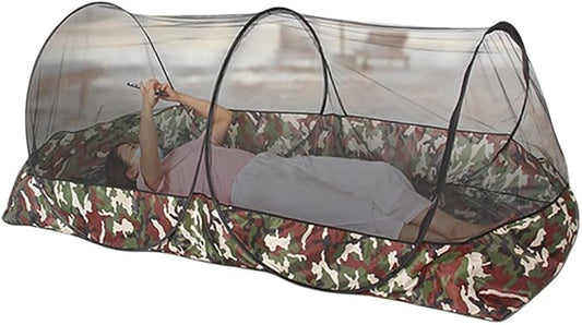 Mosquito Tent,Folding Netting Bed Tent,Portable Mosquito Netting with Bottom,Camping Tent Fine Mesh Mosquito Net for Adults Kids Travel Camping Backyards Canopy Outdoor (Black Net, 1 Person)