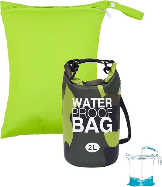 babygoal Waterproof Wet Bag and Dry Bag, Roll Top Waterproof 2L Backpack Sack for Travel,Swimming,Kayaking, Beach, Rafting, Boating, Hiking, Camping and Fishing 2WLL03-B